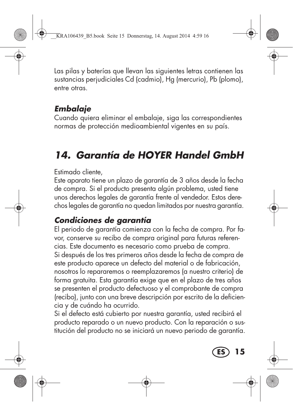 Garantía de hoyer handel gmbh | Silvercrest SHE 3 A1 User Manual | Page 17 / 94