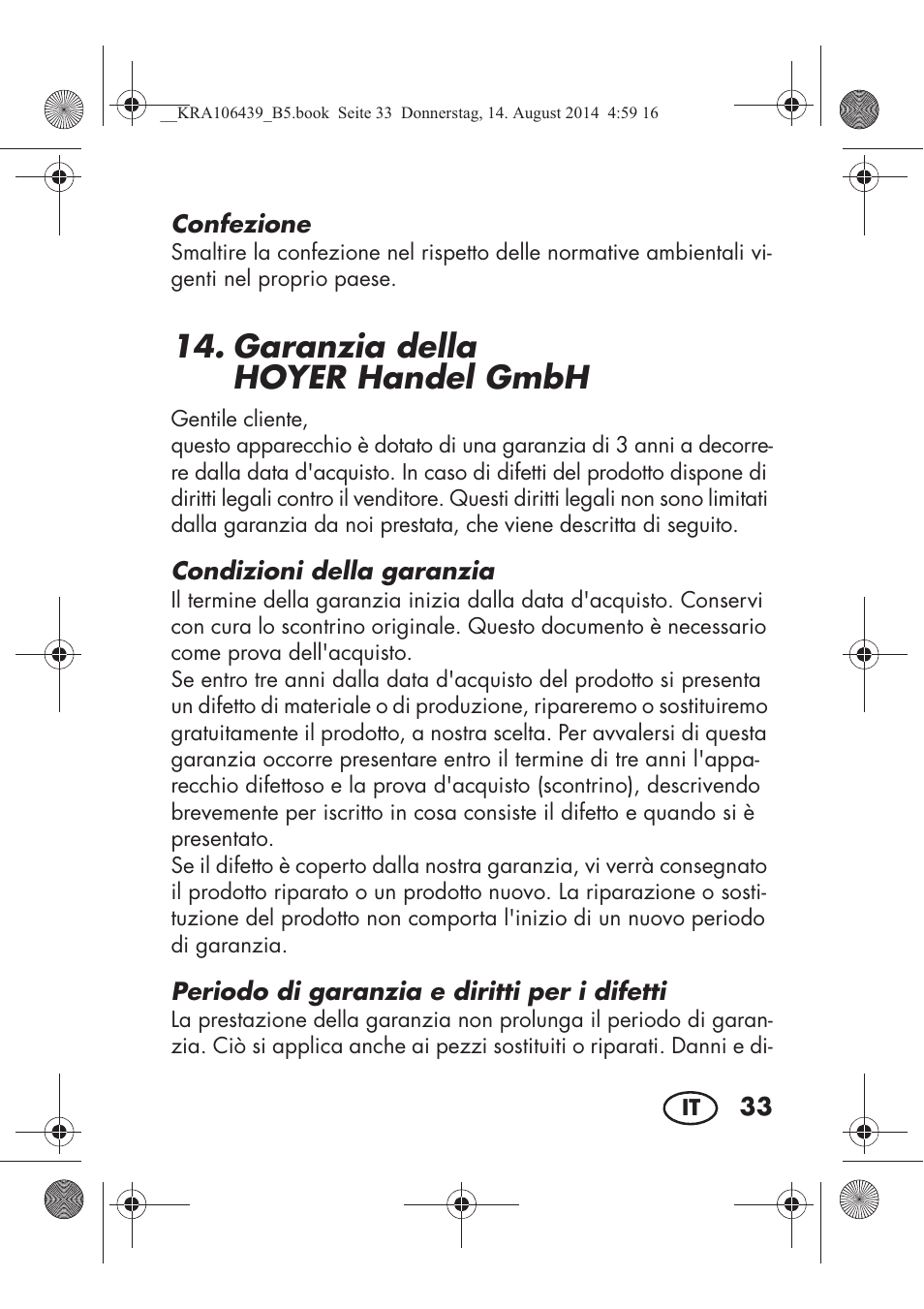 Garanzia della hoyer handelgmbh | Silvercrest SHE 3 A1 User Manual | Page 35 / 94