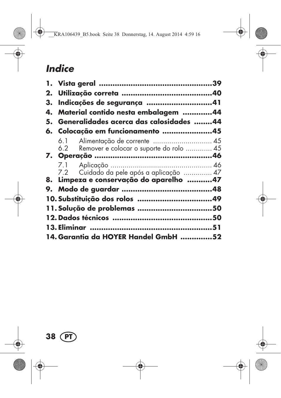 Indice | Silvercrest SHE 3 A1 User Manual | Page 40 / 94