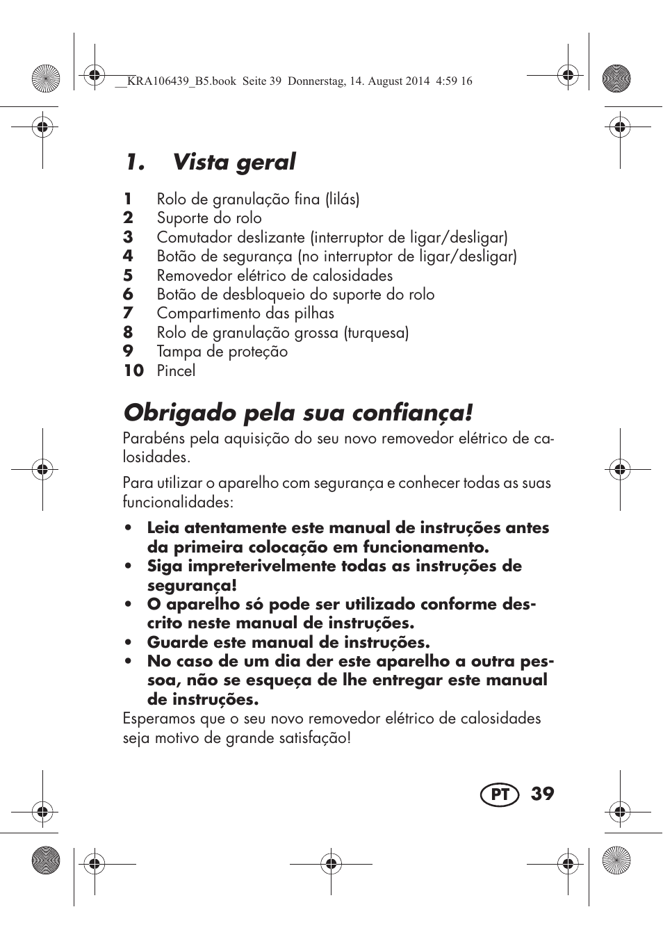 Obrigado pela sua confiança, Vista geral | Silvercrest SHE 3 A1 User Manual | Page 41 / 94