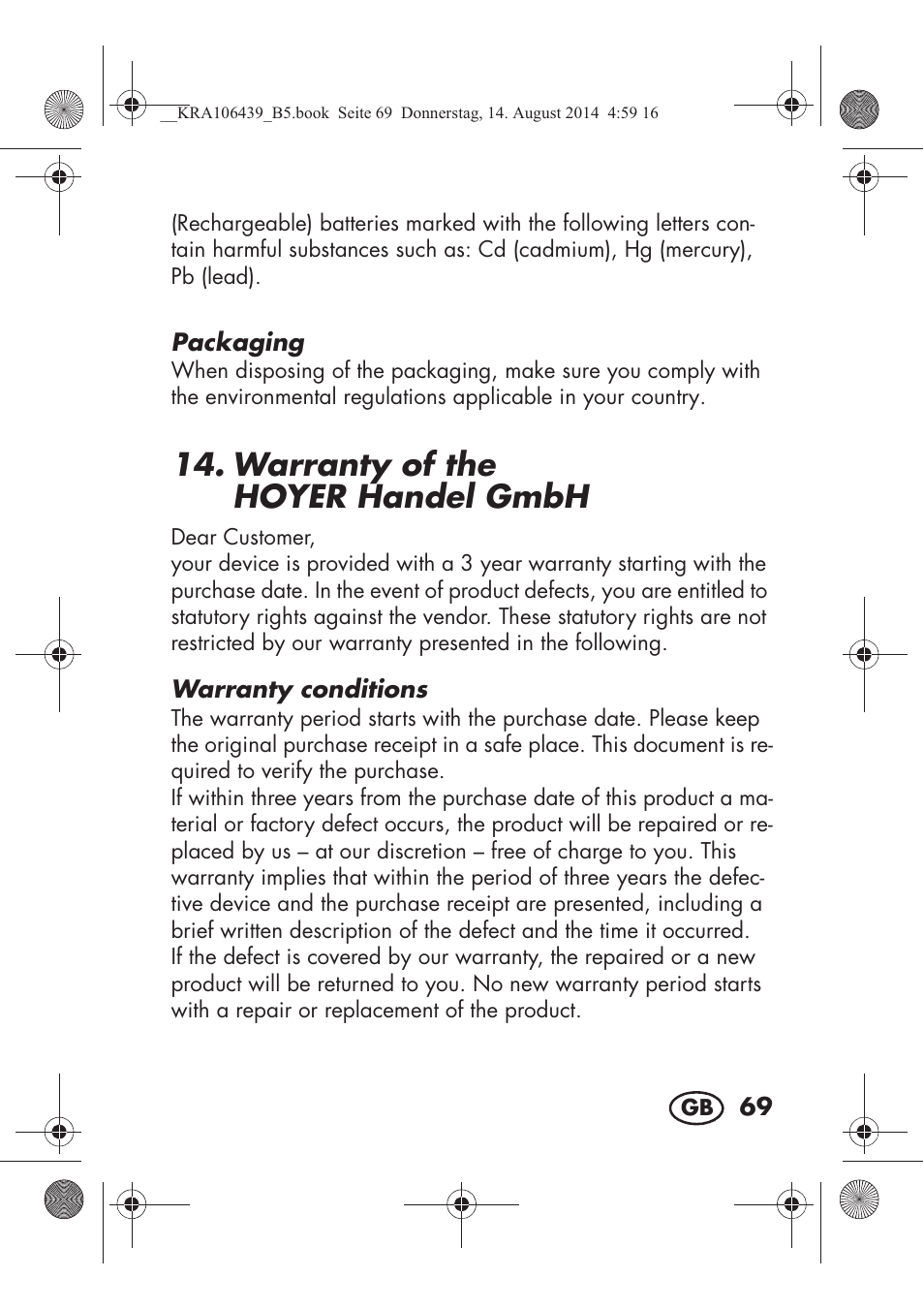 Warranty of the hoyer handelgmbh | Silvercrest SHE 3 A1 User Manual | Page 71 / 94