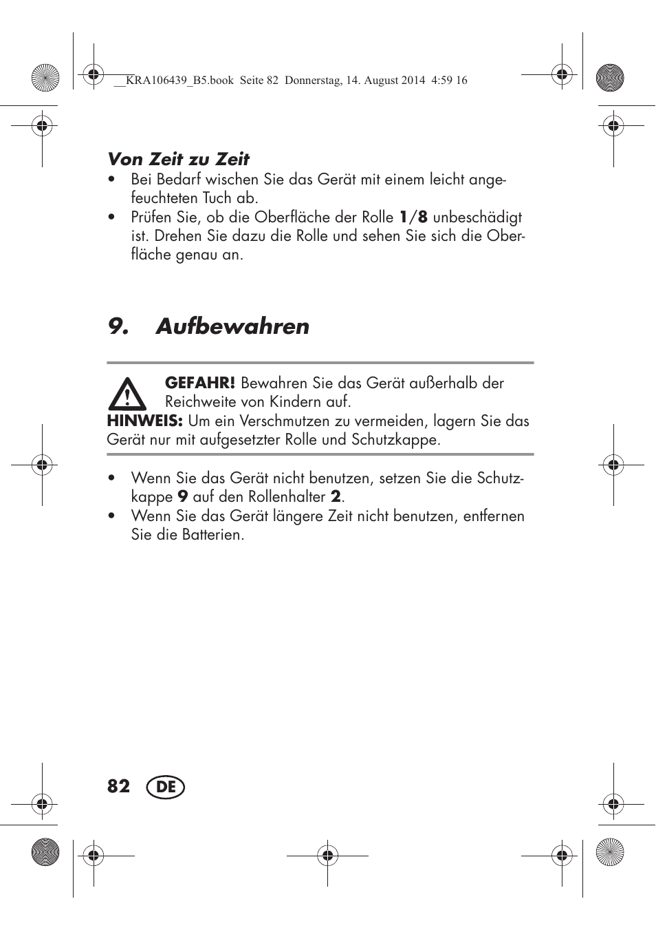 Aufbewahren | Silvercrest SHE 3 A1 User Manual | Page 84 / 94