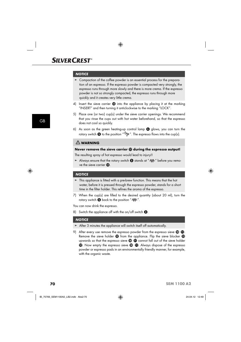 Silvercrest SEM 1100 A2 User Manual | Page 72 / 81