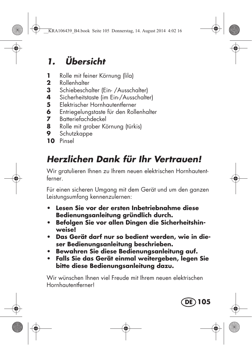 Herzlichen dank für ihr vertrauen, Übersicht | Silvercrest SHE 3 A1 User Manual | Page 107 / 126