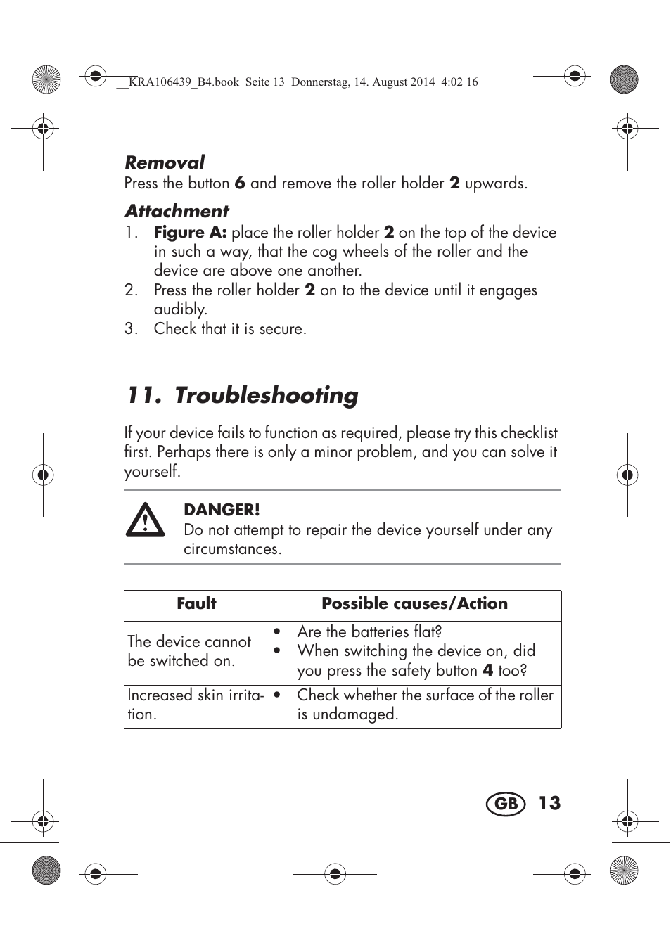 Troubleshooting | Silvercrest SHE 3 A1 User Manual | Page 15 / 126