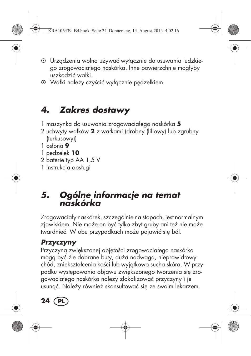 Zakres dostawy, Ogólne informacje na temat naskórka | Silvercrest SHE 3 A1 User Manual | Page 26 / 126