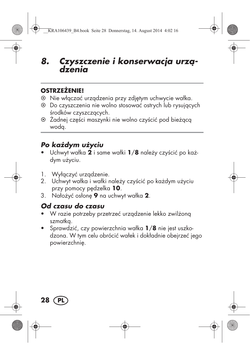 Czyszczenie i konserwacja urz- dzenia | Silvercrest SHE 3 A1 User Manual | Page 30 / 126