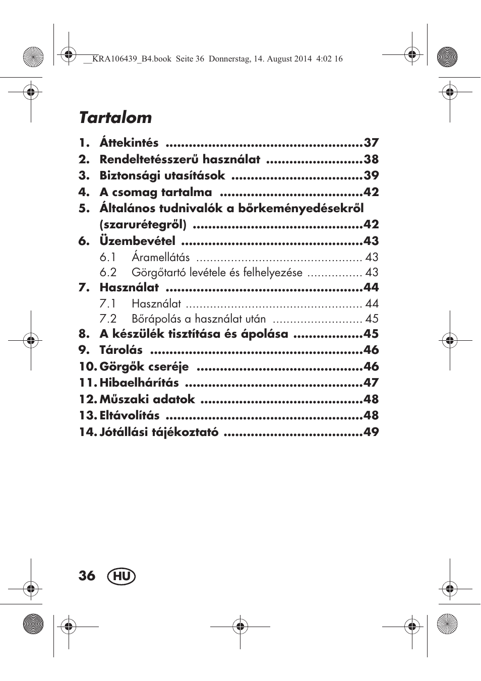 Tartalom | Silvercrest SHE 3 A1 User Manual | Page 38 / 126