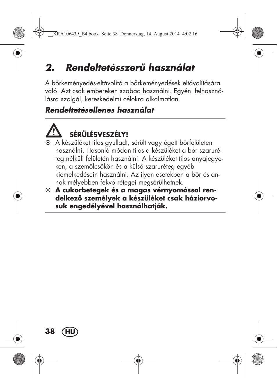 Rendeltetésszer használat | Silvercrest SHE 3 A1 User Manual | Page 40 / 126