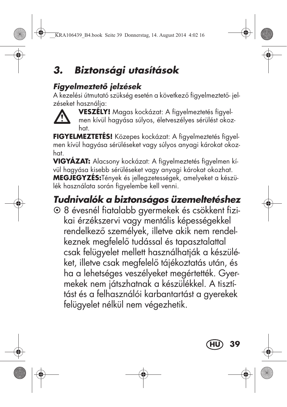 Biztonsági utasítások | Silvercrest SHE 3 A1 User Manual | Page 41 / 126