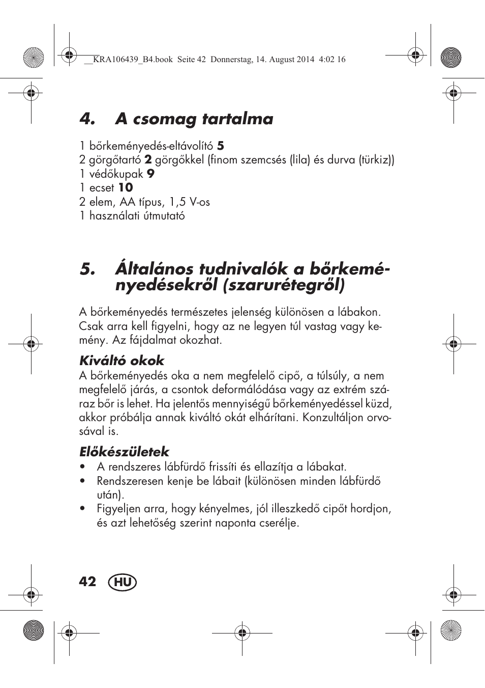 A csomag tartalma | Silvercrest SHE 3 A1 User Manual | Page 44 / 126
