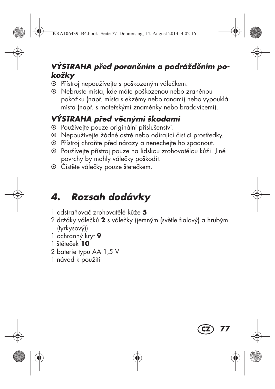 Rozsah dodávky | Silvercrest SHE 3 A1 User Manual | Page 79 / 126