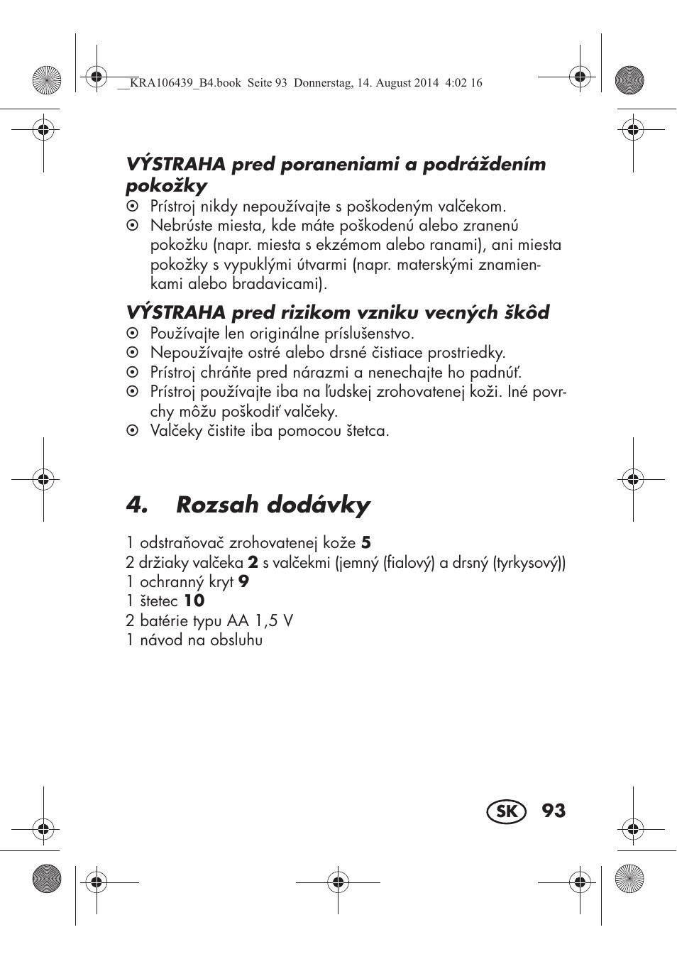 Rozsah dodávky | Silvercrest SHE 3 A1 User Manual | Page 95 / 126
