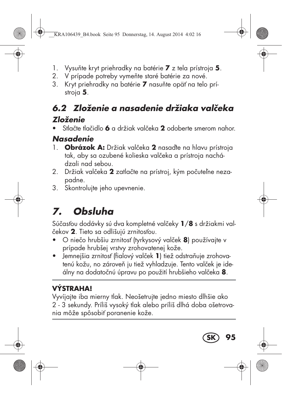 Obsluha, 2 zloženie a nasadenie držiaka valeka | Silvercrest SHE 3 A1 User Manual | Page 97 / 126