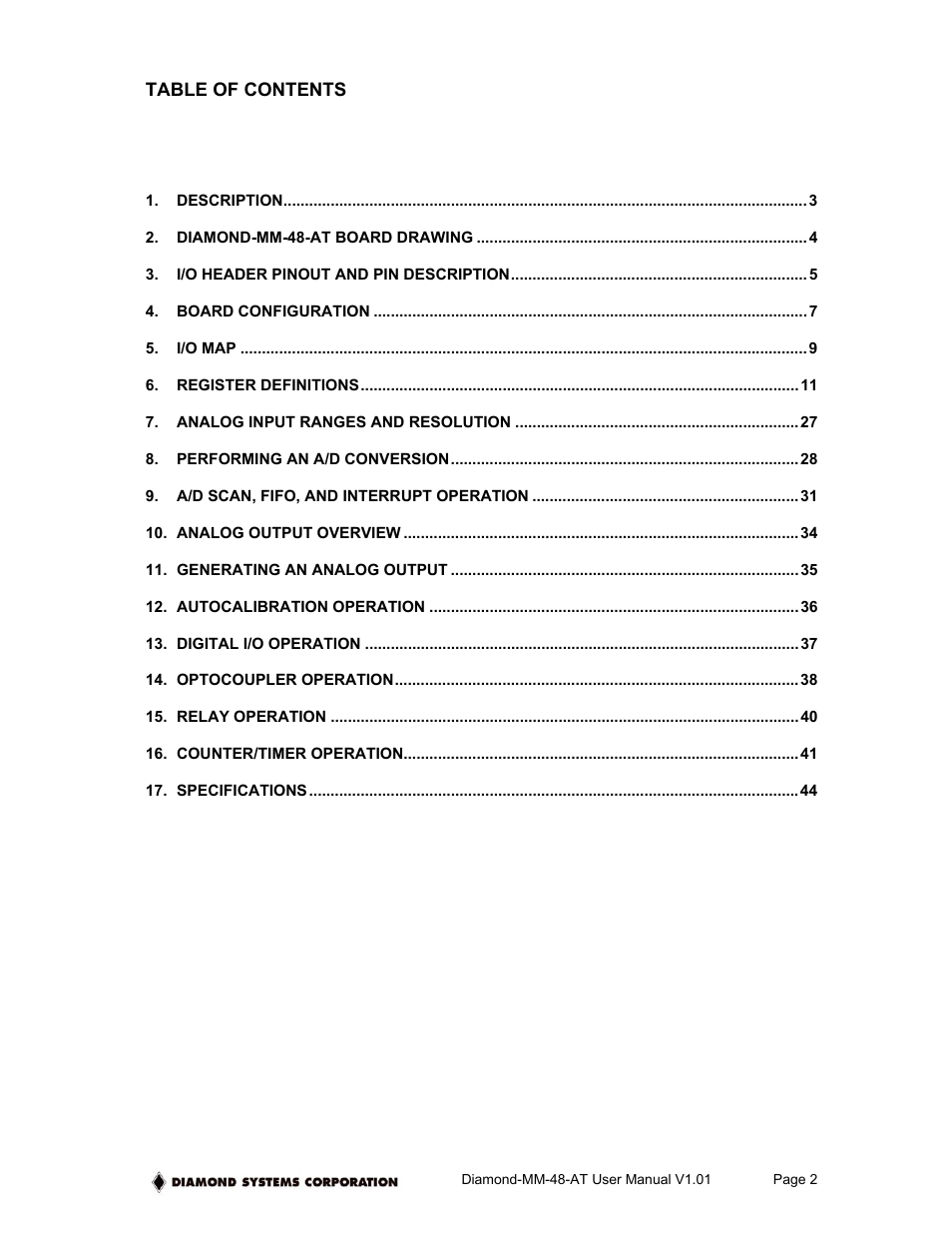 Diamond Power Products MM-48-AT User Manual | Page 2 / 44