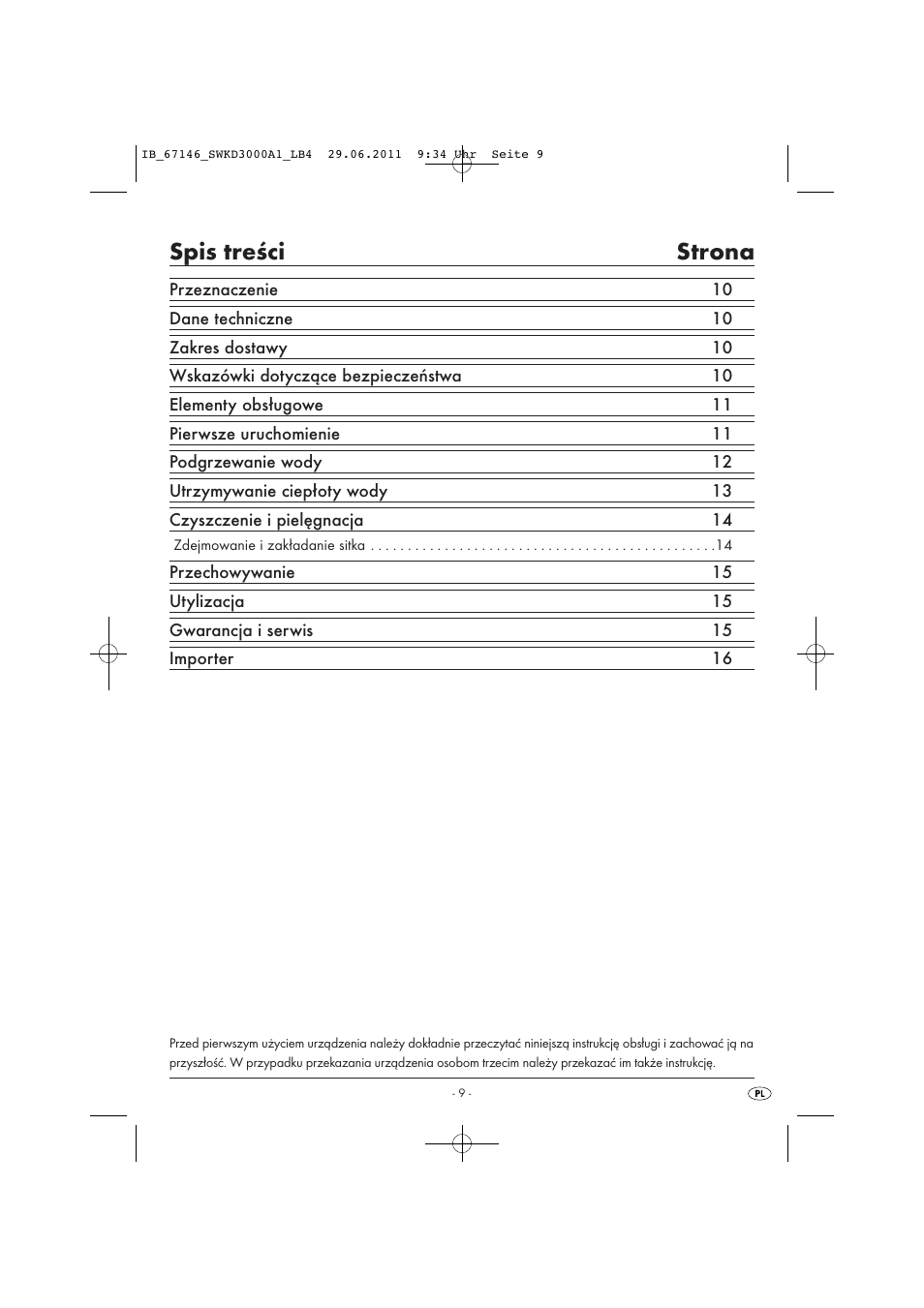 Silvercrest SWKD 3000 A1 User Manual | Page 11 / 58