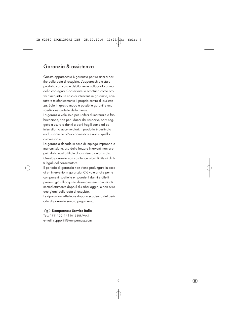 Garanzia & assistenza | Silvercrest SPCM 1200 A1 User Manual | Page 11 / 23