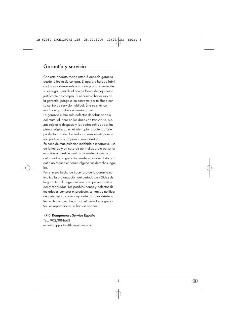 Garantía y servicio | Silvercrest SPCM 1200 A1 User Manual | Page 7 / 23