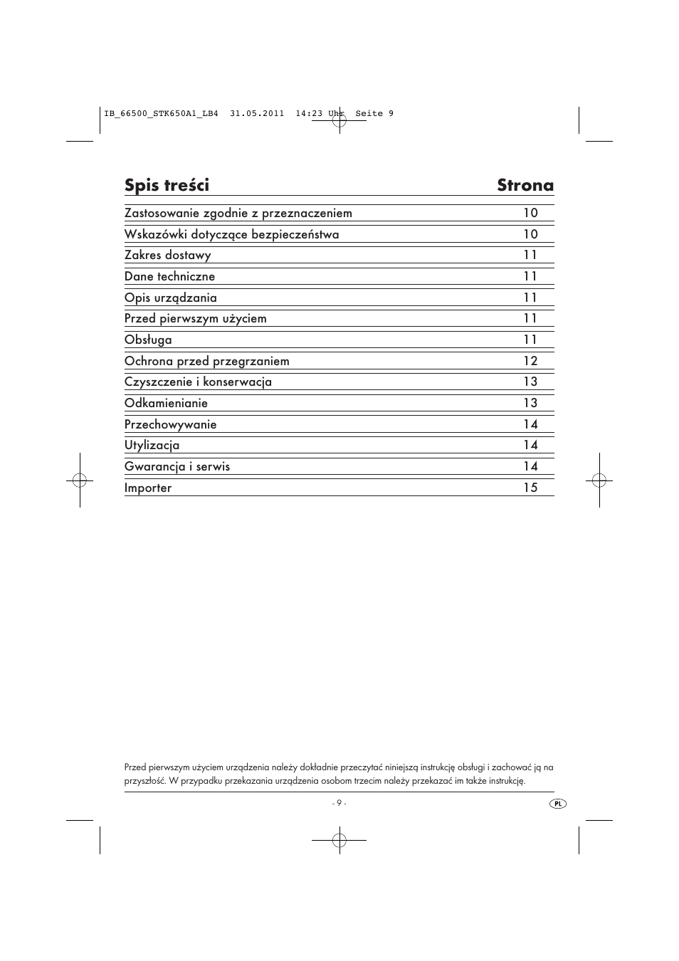 Silvercrest STK 650 A1 User Manual | Page 11 / 57