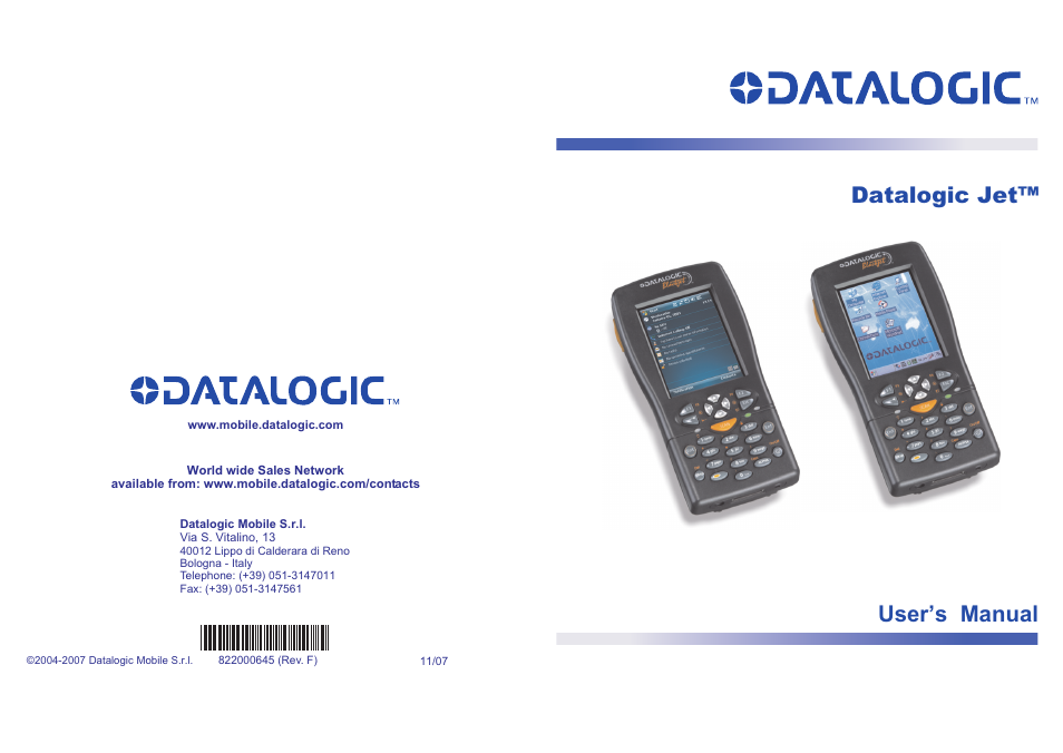 Datalogic jet™ user’s manual | Datalogic Scanning Jet User Manual | Page 106 / 106