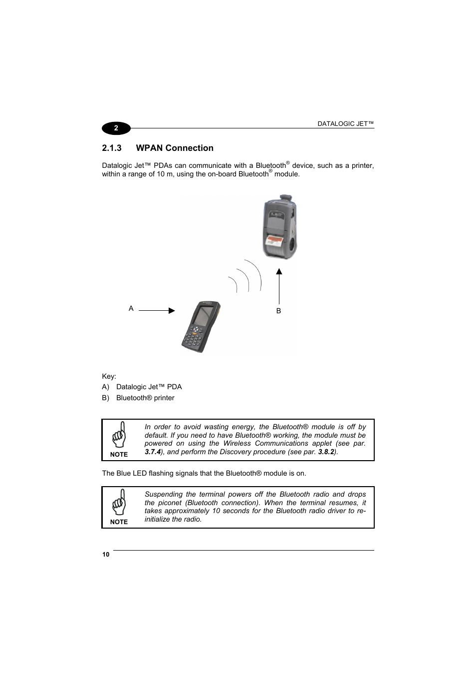 Wpan connection, 3 wpan connection | Datalogic Scanning Jet User Manual | Page 26 / 106