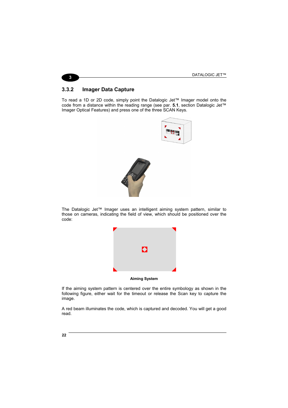 Imager data capture | Datalogic Scanning Jet User Manual | Page 38 / 106