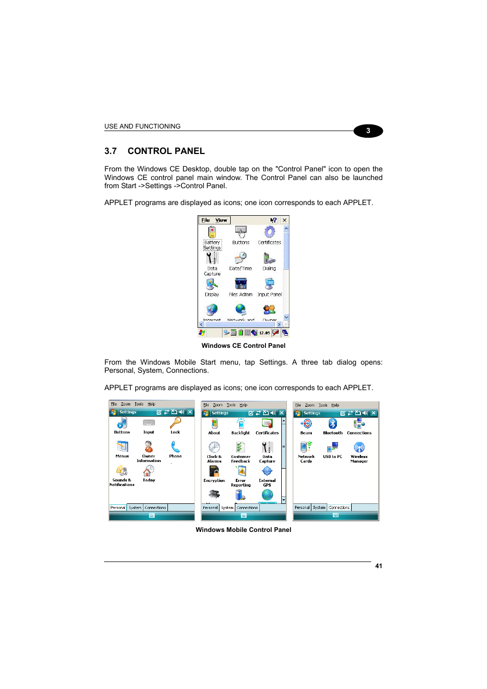 Control panel | Datalogic Scanning Jet User Manual | Page 57 / 106