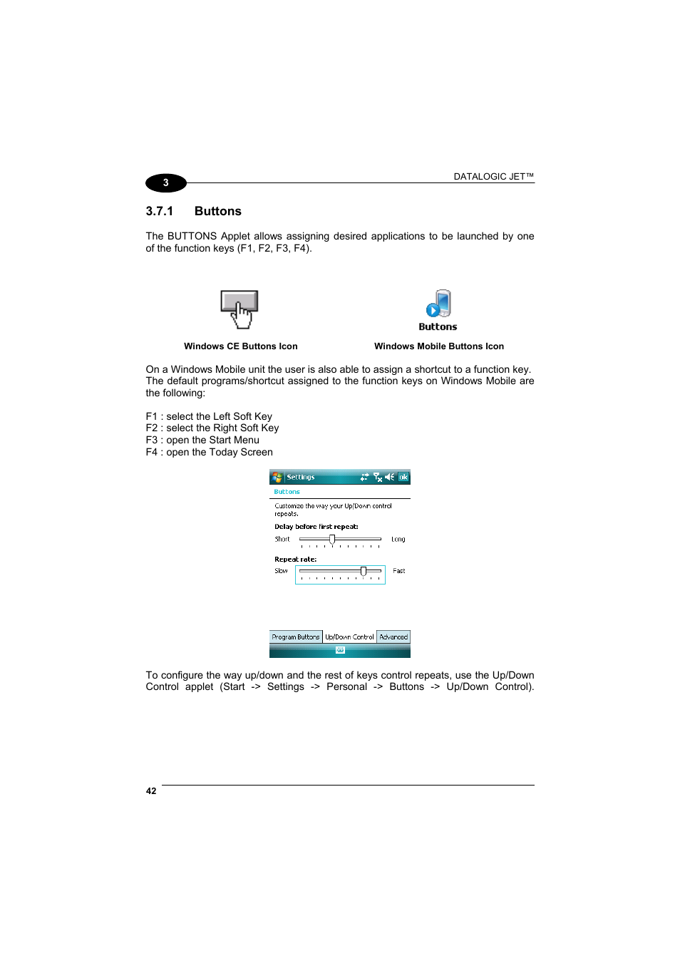 Buttons | Datalogic Scanning Jet User Manual | Page 58 / 106