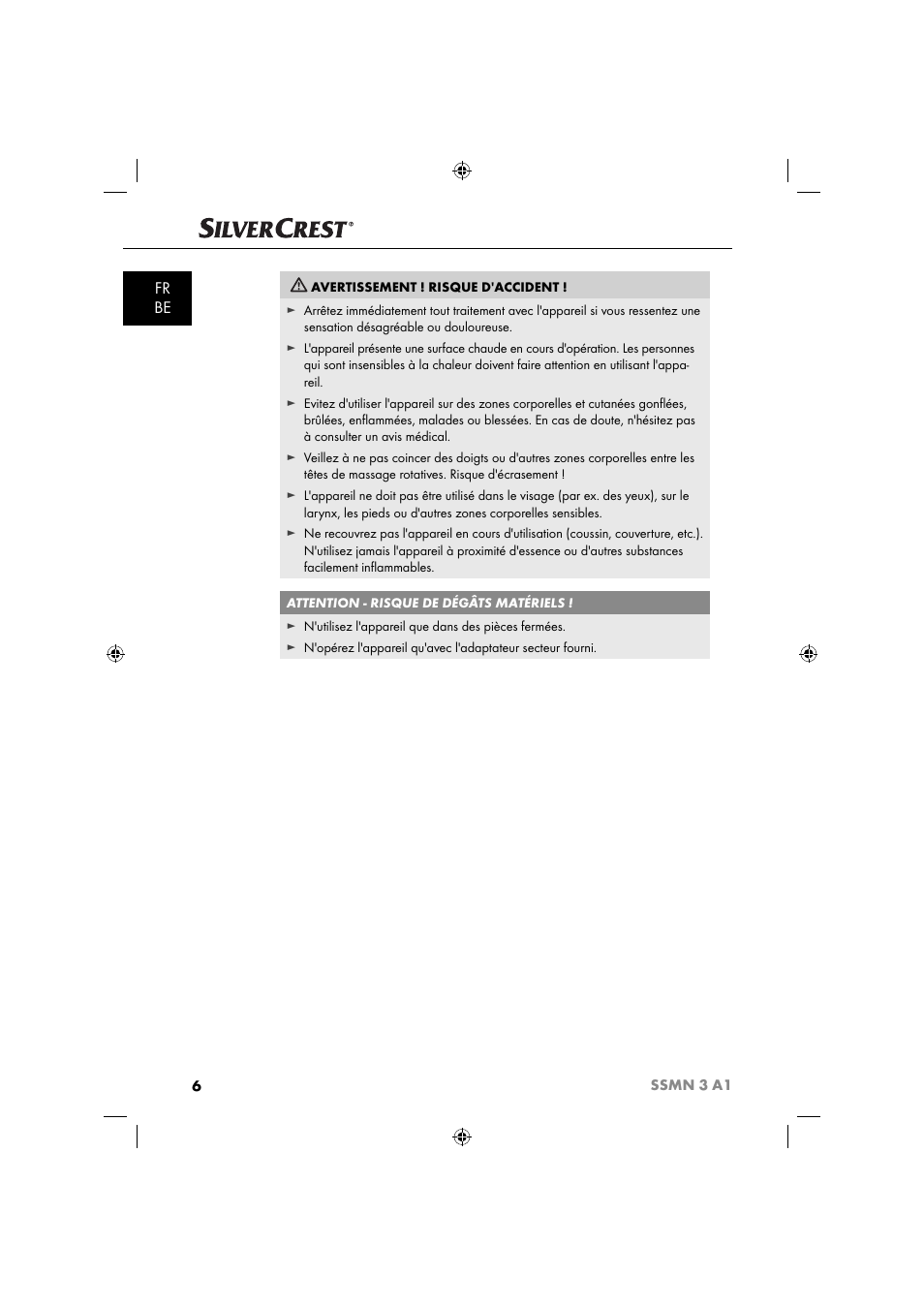 Fr be | Silvercrest SSMN 3 A1 User Manual | Page 8 / 48