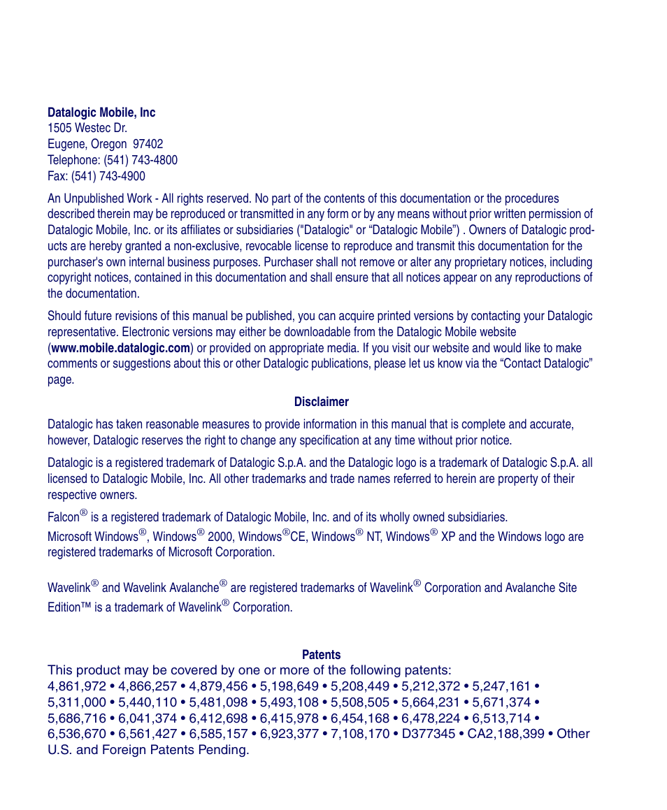 Datalogic Scanning 4410 User Manual | Page 2 / 76