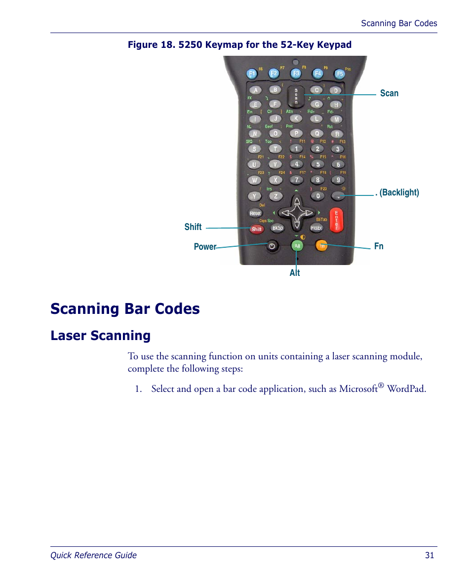 Scanning bar codes, Laser scanning | Datalogic Scanning 4410 User Manual | Page 33 / 76