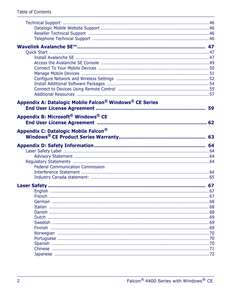 Datalogic Scanning 4410 User Manual | Page 4 / 76