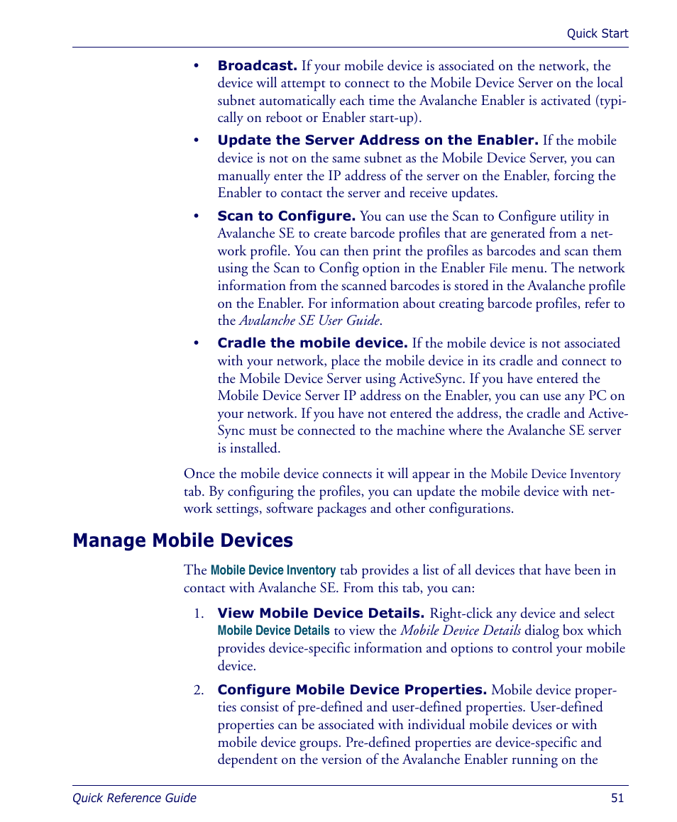 Manage mobile devices | Datalogic Scanning 4410 User Manual | Page 53 / 76