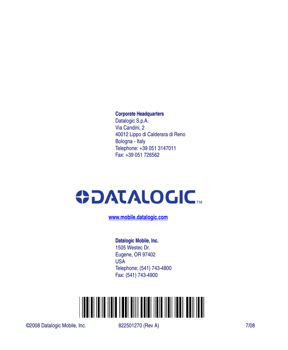 Datalogic Scanning 4410 User Manual | Page 76 / 76