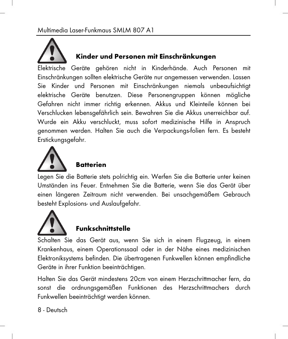 Silvercrest SMLM 807 A1 User Manual | Page 10 / 92