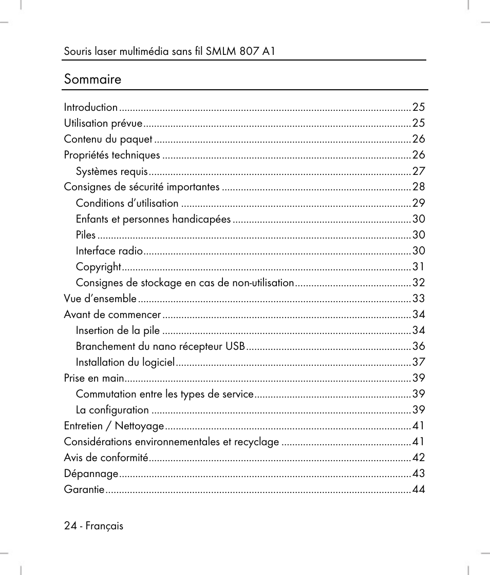 Silvercrest SMLM 807 A1 User Manual | Page 26 / 92