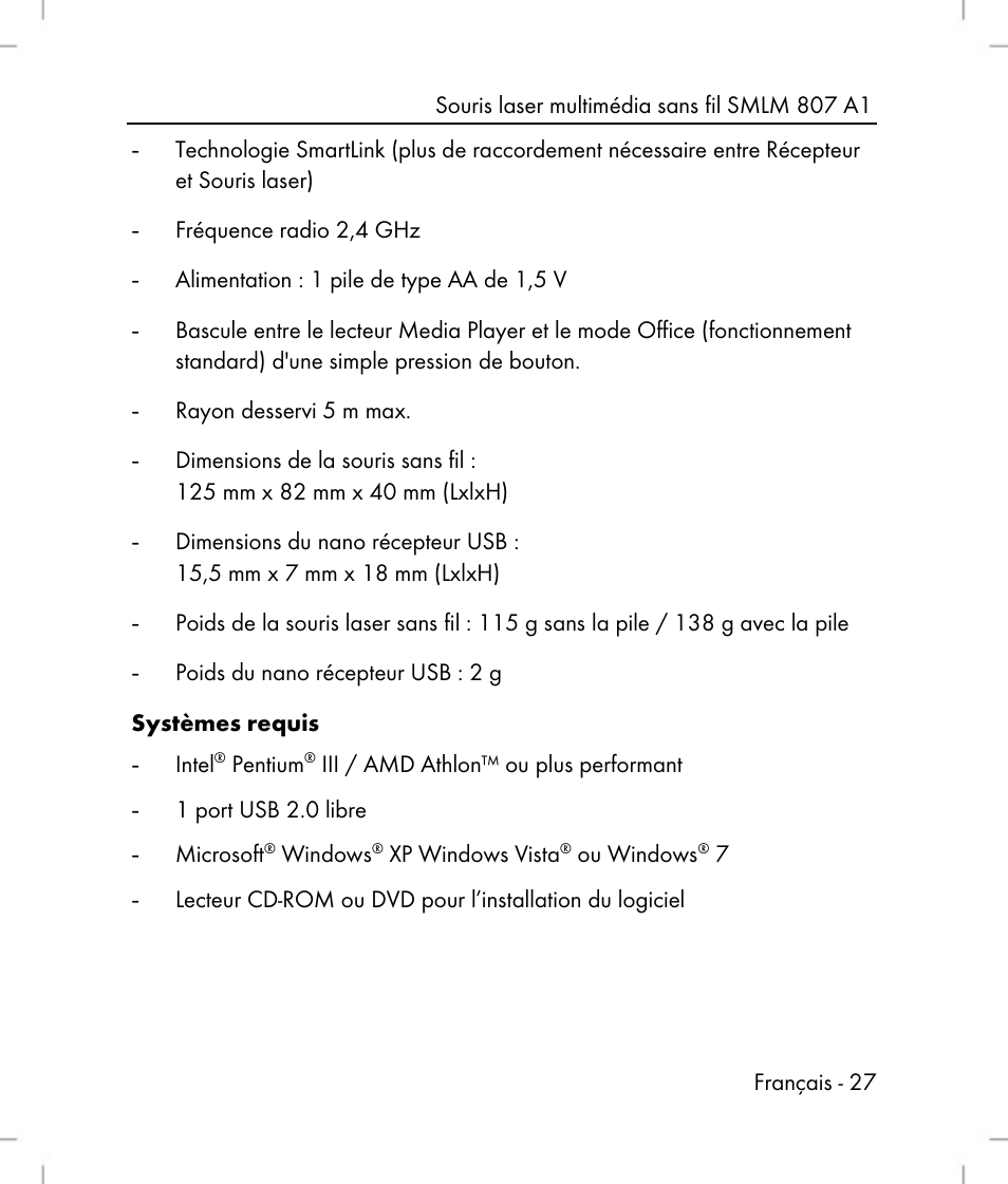 Silvercrest SMLM 807 A1 User Manual | Page 29 / 92