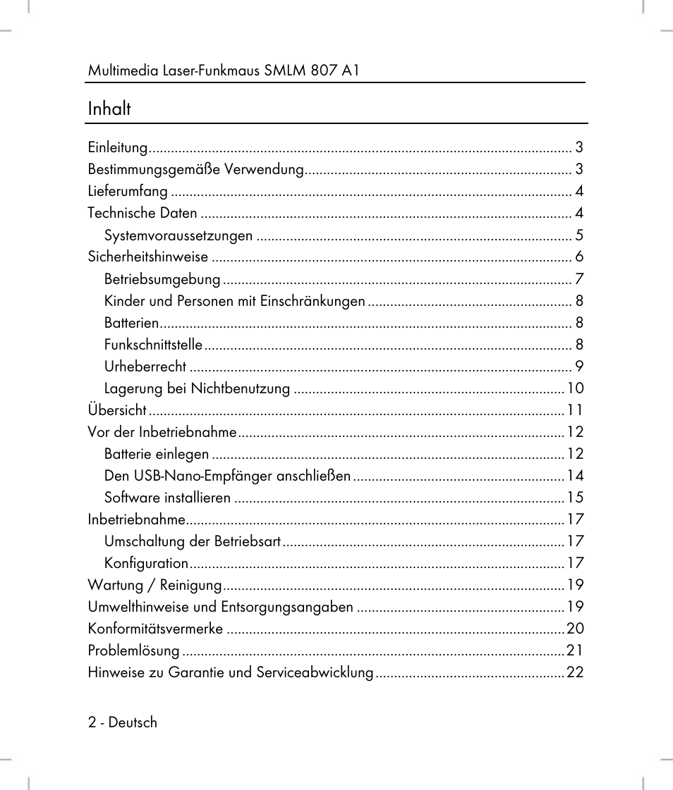 Silvercrest SMLM 807 A1 User Manual | Page 4 / 92