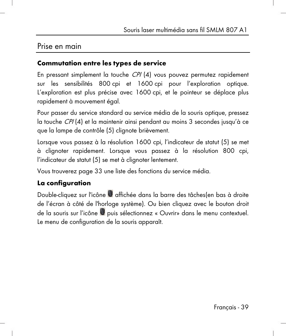 Prise en main | Silvercrest SMLM 807 A1 User Manual | Page 41 / 92