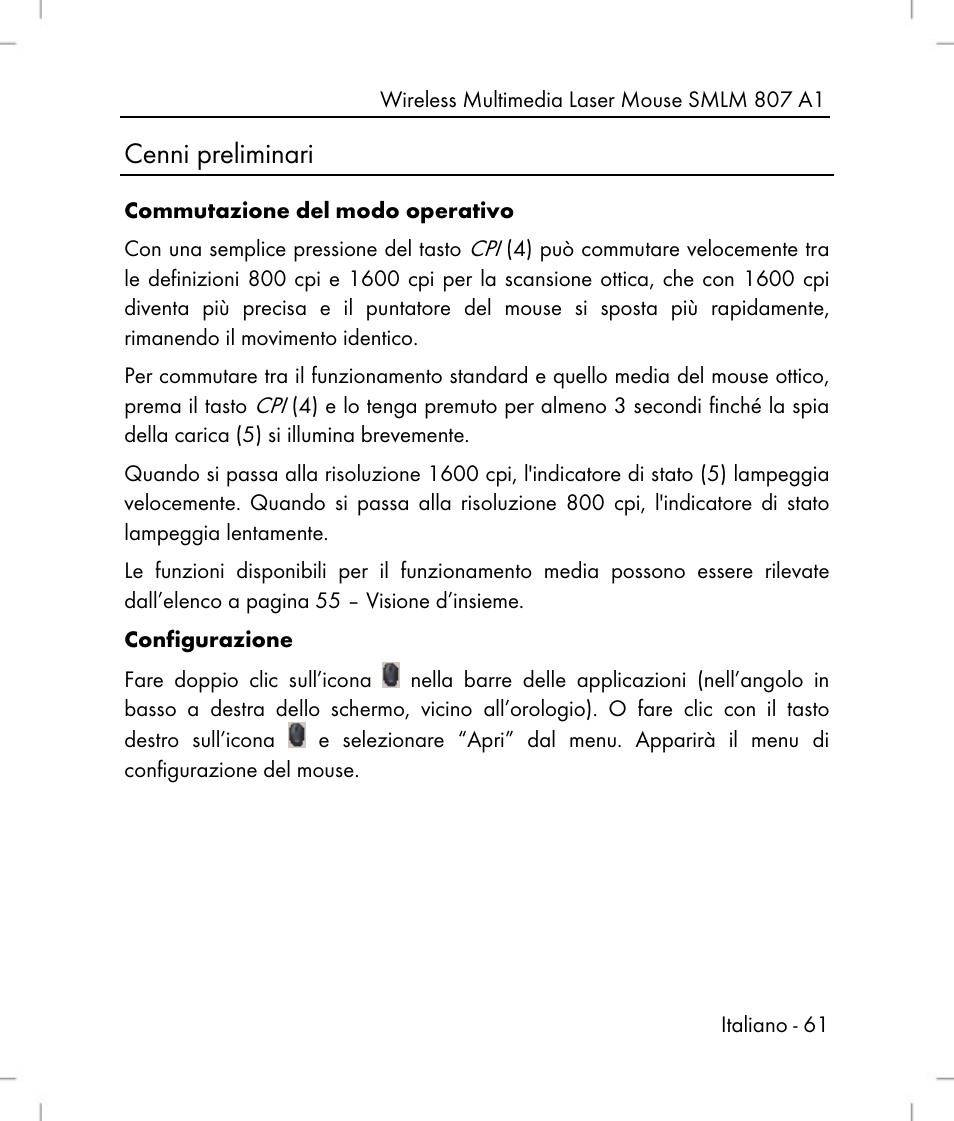 Cenni preliminari | Silvercrest SMLM 807 A1 User Manual | Page 63 / 92