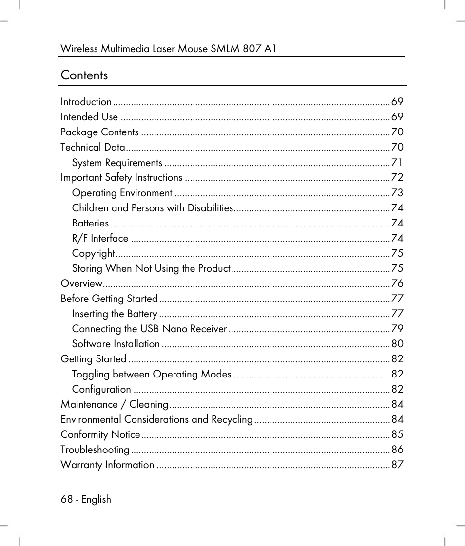 Silvercrest SMLM 807 A1 User Manual | Page 70 / 92