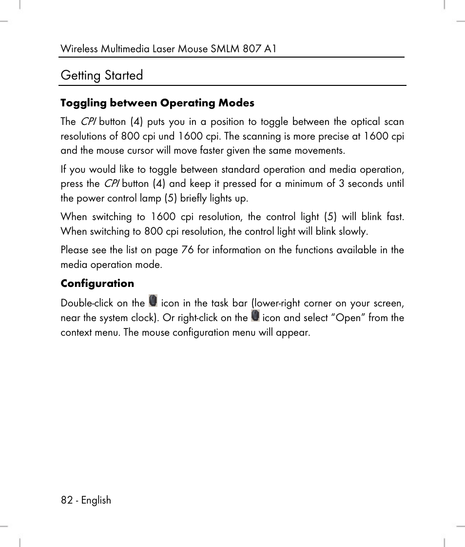 Getting started | Silvercrest SMLM 807 A1 User Manual | Page 84 / 92