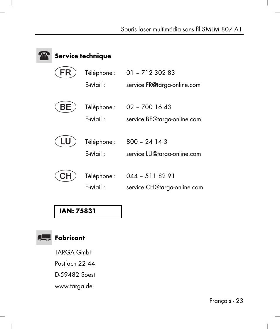Silvercrest SMLM 807 A1 User Manual | Page 25 / 70
