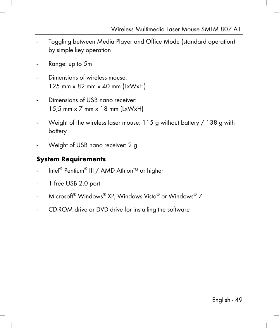 Silvercrest SMLM 807 A1 User Manual | Page 51 / 70