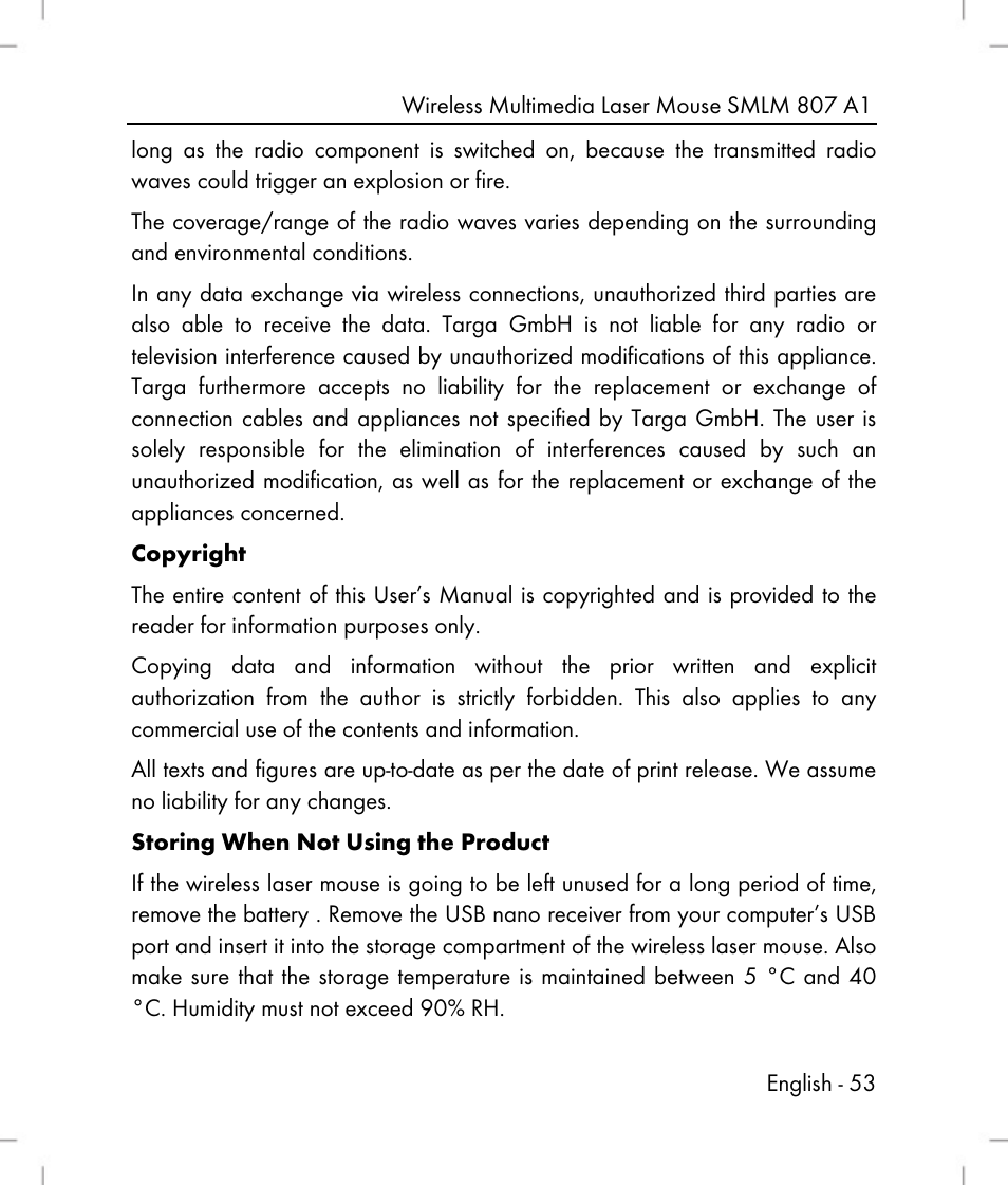 Silvercrest SMLM 807 A1 User Manual | Page 55 / 70
