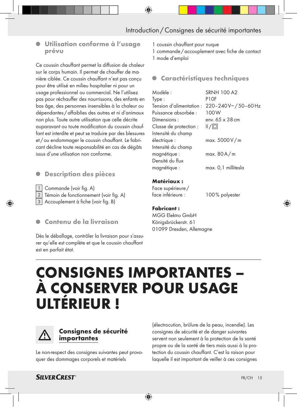 Silvercrest SRNH 100 A2 User Manual | Page 15 / 45