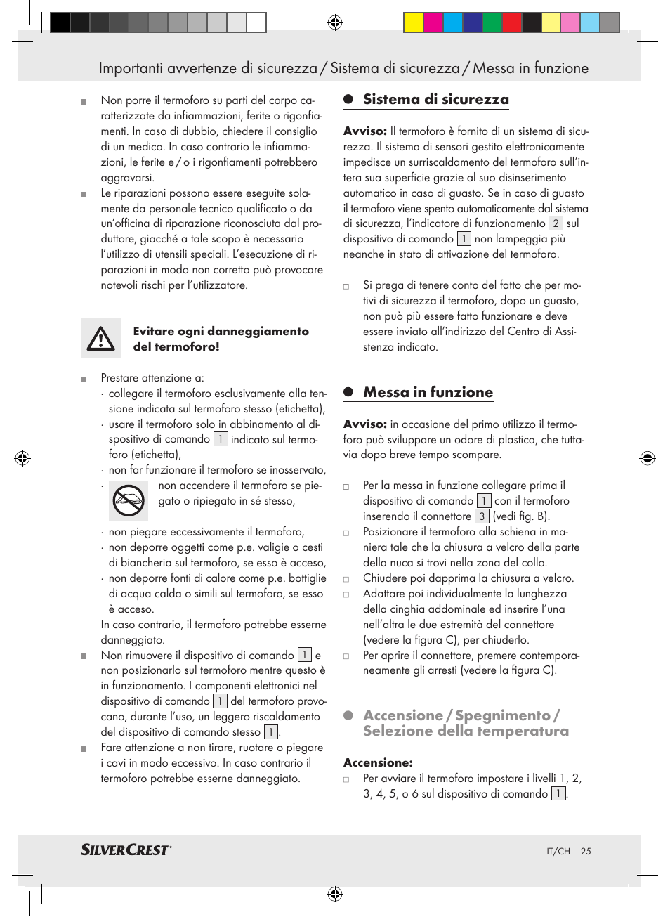 Sistema di sicurezza, Messa in funzione | Silvercrest SRNH 100 A2 User Manual | Page 25 / 45