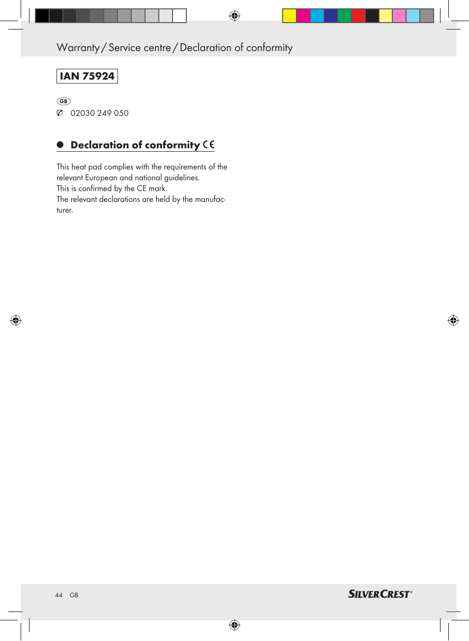 Silvercrest SRNH 100 A2 User Manual | Page 44 / 45