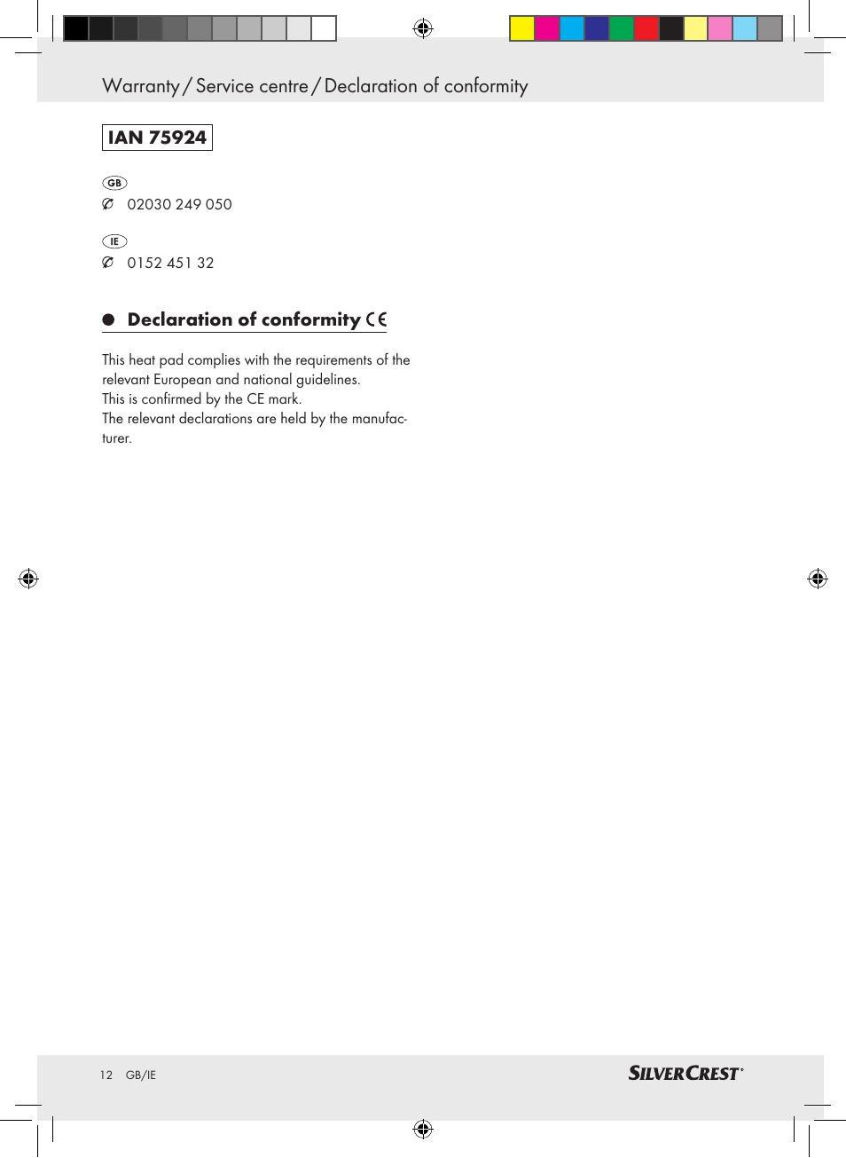 Silvercrest SRNH 100 A2 User Manual | Page 12 / 13