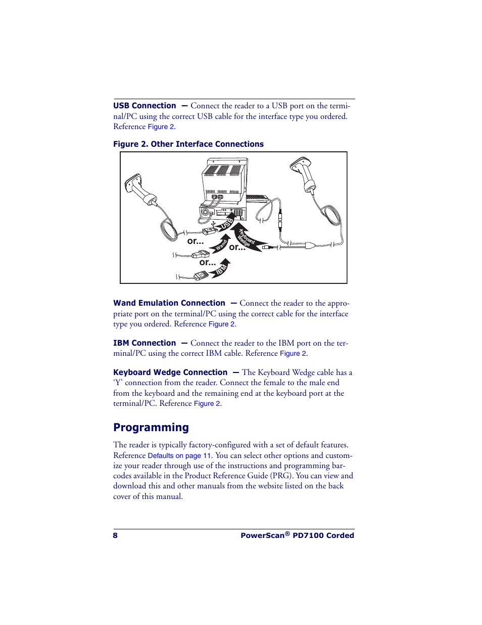Programming | Datalogic Scanning POWERSCAN PD7100 User Manual | Page 10 / 20